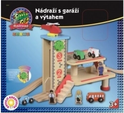 Dřevěné nádraží s garáží a výtahem MAXIM