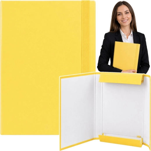 Křídová složka na dokumenty A4 s gumičkou, tvrdá, žlutá 34,5 cm - 1 kus