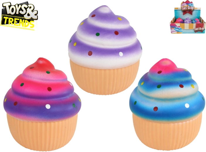 Toys&Trends mega squeeze cupcake – antistresová mačkací a strečová hračka 13 cm (6 ks, mix barev)