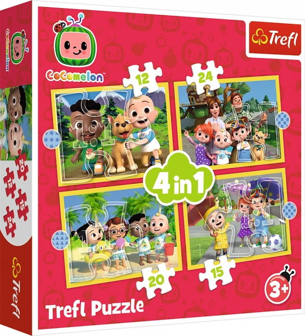 Puzzle 4v1 Cocomelon, Poznej hrdiny Trefl