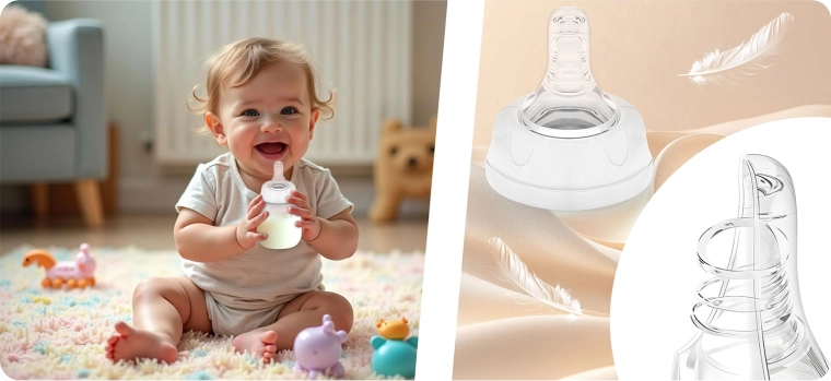 Dynamický silikonový dudlík pro přirozené sání