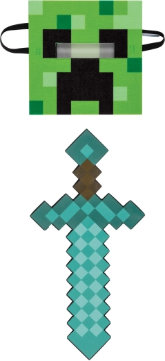 Minecraft sada maska a pěnový meč Creeper