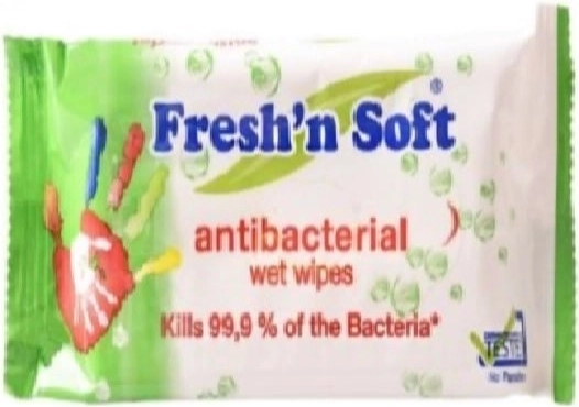 Fresh 'n soft antibakteriální vlhčené ubrousky na ruce 15 ks