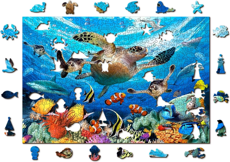 Unikátní tvary dílků s mořskými motivy