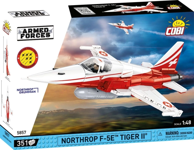 Cobi Armed Forces Northrop F-5E Tiger II patrouille suisse 1:48 (351 dílků)
