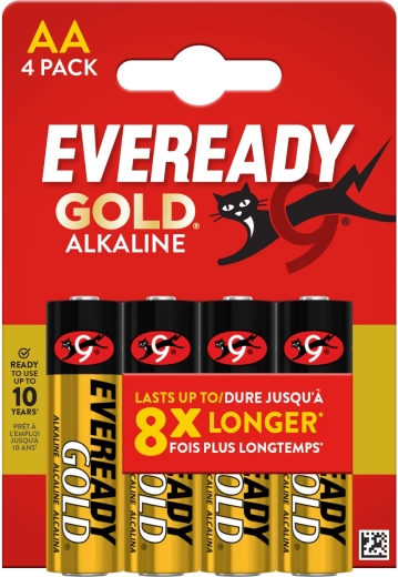 Alkalické baterie AA ENERGIZER Eveready Gold, 4 ks