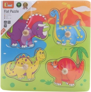 Dřevěná vkládačka Barevní Dinosauři