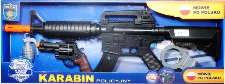 Policejní puška s polským hlasovým modulem