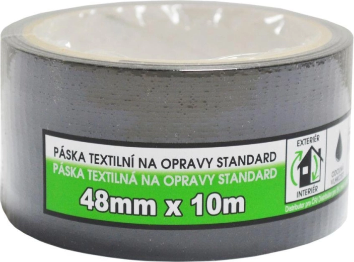 Textilní opravn&aacute; p&aacute;ska 48 mm &times; 10 m čern&aacute;