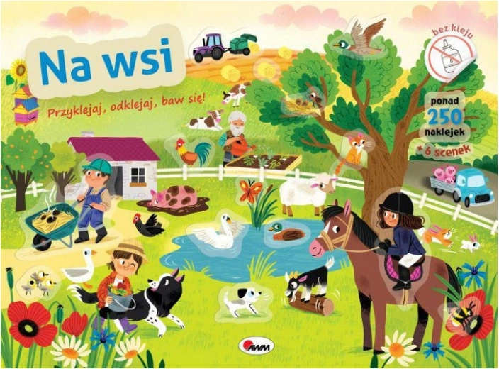 Přilep, odlep a hraj si! Na farmě – knížka s opakovaně použitelnými samolepkami