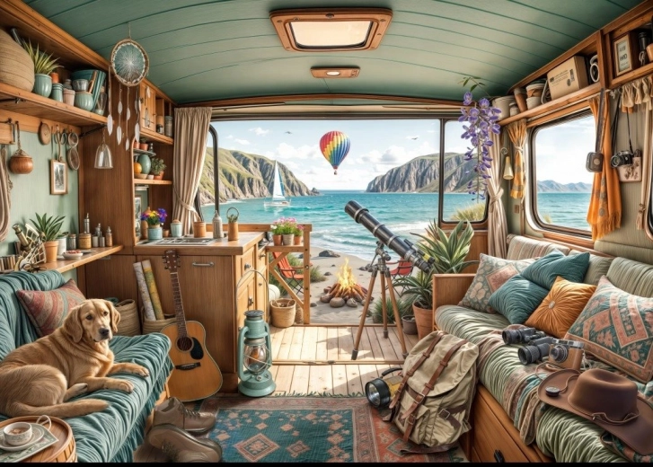 Puzzle Kempování u pobřeží 500 dílků BLUEBIRD