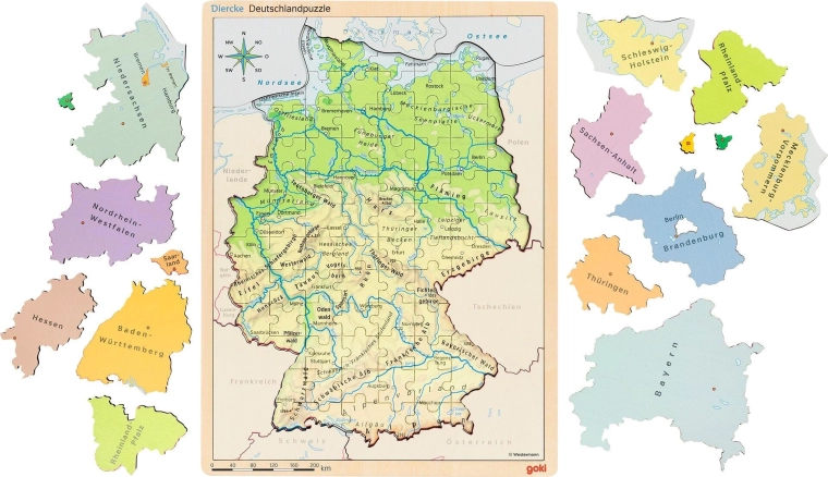 Goki výukové dřevěné puzzle Německo