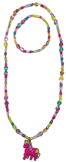 Sada šperků s přívěskem růžový koník