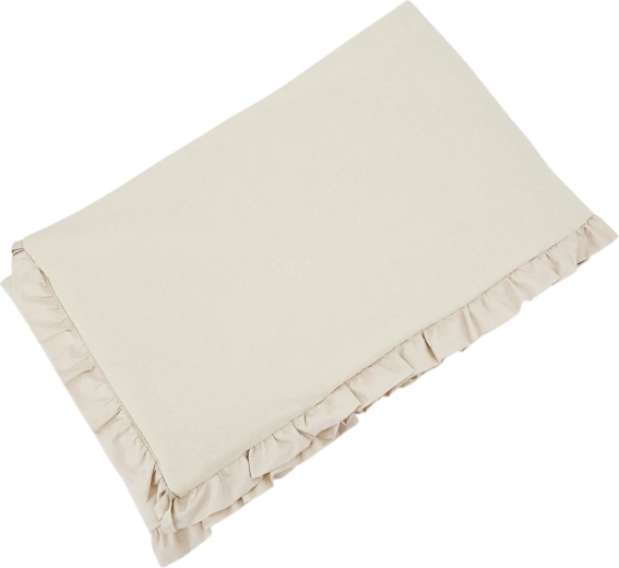 EKO bavlněný mantinel do postýlky s volánkem light beige 360 cm