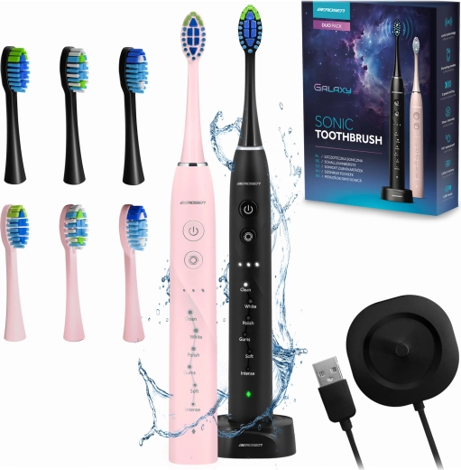 Sonicní elektrické zubní kartáčky BERDSEN Galaxy Duo – sada 2 ks