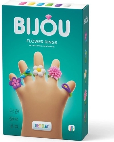 Hej Clay Plastové květinové prsteny Bijou