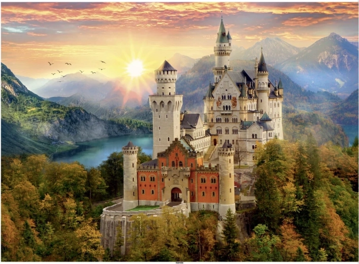 Puzzle Malovaný Neuschwanstein 1000 dílků