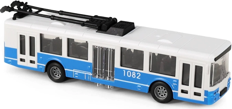 Modrý trolejbus MHD na setrvačník 16 cm