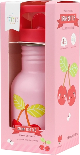 A Little Lovely Company nerezová láhev na pití 350 ml – veselé třešničky