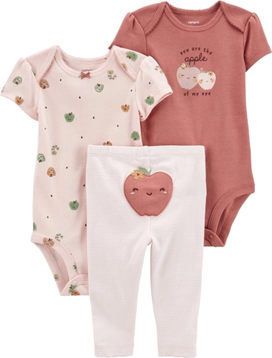 Carter's 3dílný set pro miminko Pink Apple – 2× body s krátkým rukávem a legíny