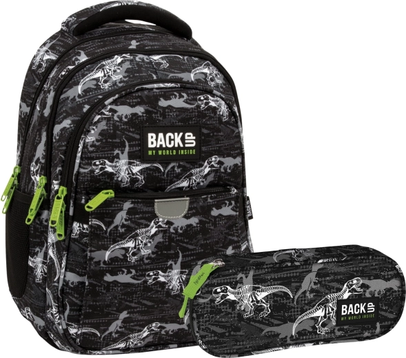 Školní set BackUP T-Rex 2v1 – batoh a penál