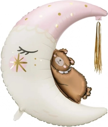 Fóliový balón medvídek na měsíci 71 × 86 cm