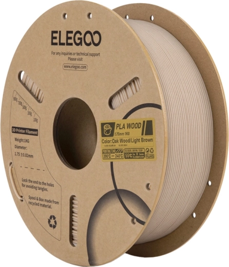 Elegoo PLA filament s dřevěným vláknem – světlý dub