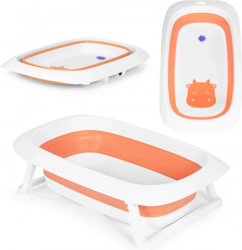 Skládací dětská vanička s výpustí 81 cm ECOTOYS – Oranžová