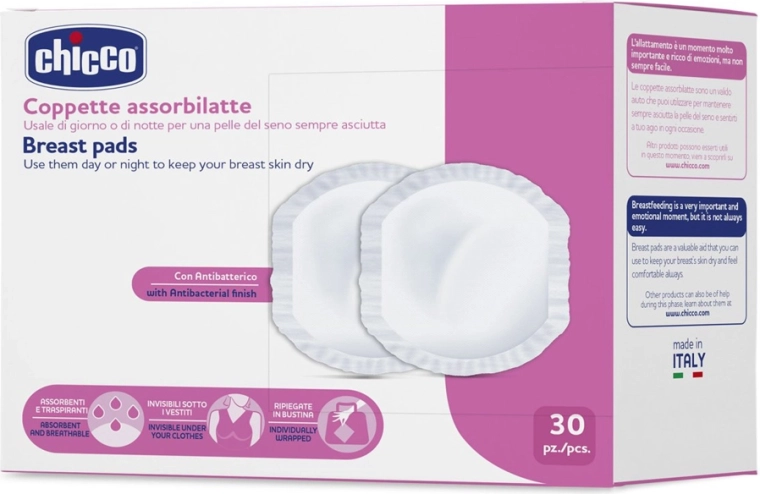 Chicco antibakteriální prsní vložky 30 ks