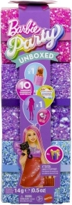 Panenka Barbie Party Unboxed Glam Party v červených šatech