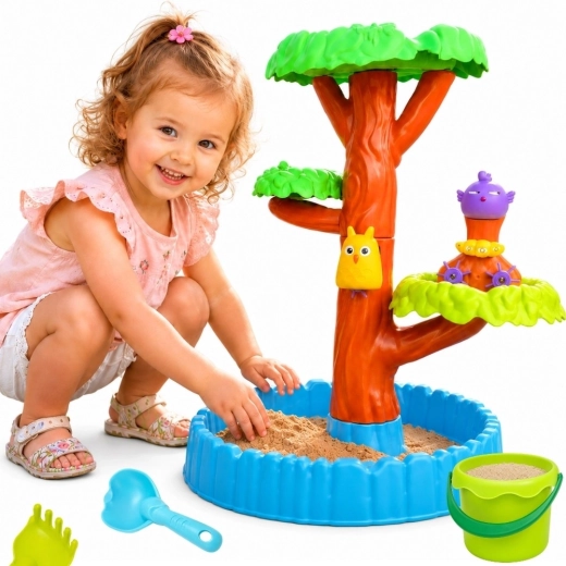 WOOPIE vodní stolek a pískoviště Happy Tree 2 v 1 s 8 doplňky