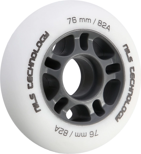 Matná kolečka na inline brusle NILS Extreme 76 mm 82A, bílá, sada 4 ks