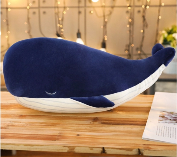 Plyšová hračka velryba tmavě modrá 45 cm