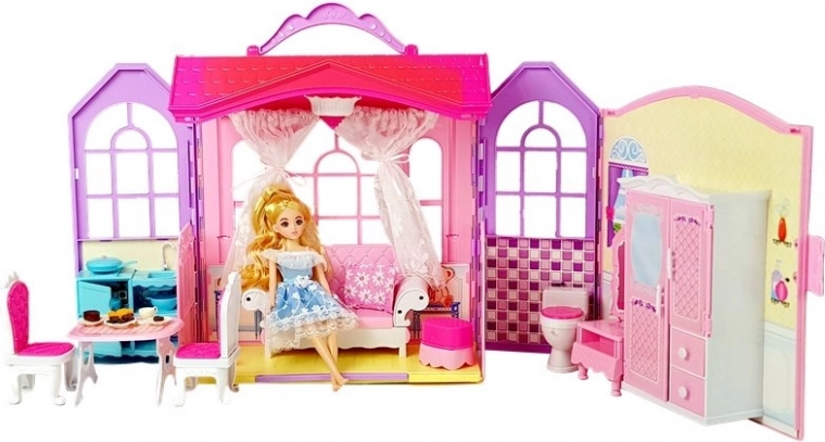 Skládací domeček s otevíracími stěnami