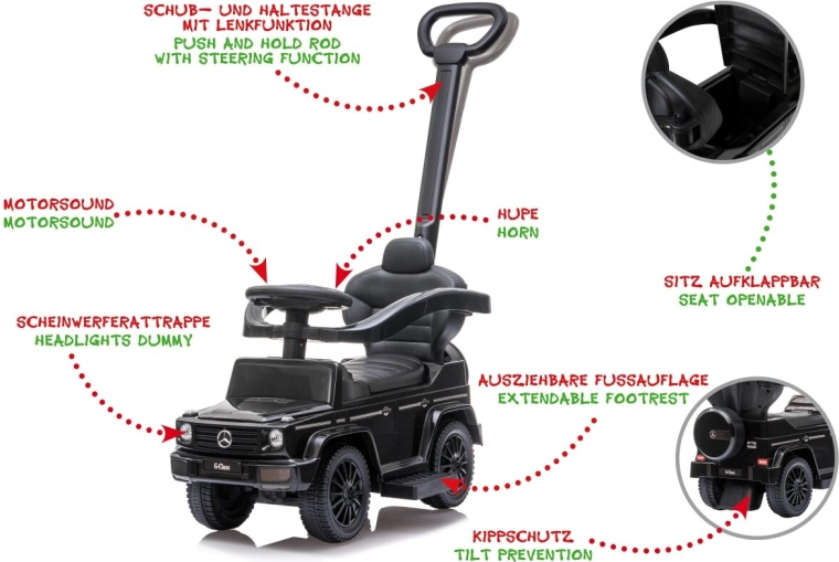 Dětské odrážedlo Mercedes-Benz G 350 d 3 v 1 černé