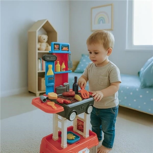 Přenosný grilovací vozík na kolečkách