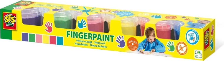 Prstové barvy pro děti 6×110 ml – SES Creative