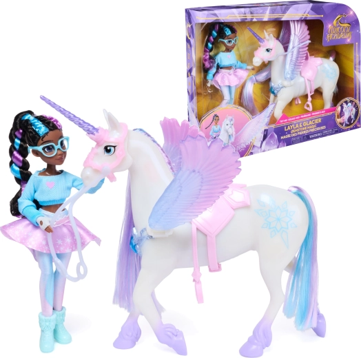 Spin Master Unicorn Academy Layla a jednorožec Glacier Gemstone Magic se světelnými a zvukovými efekty