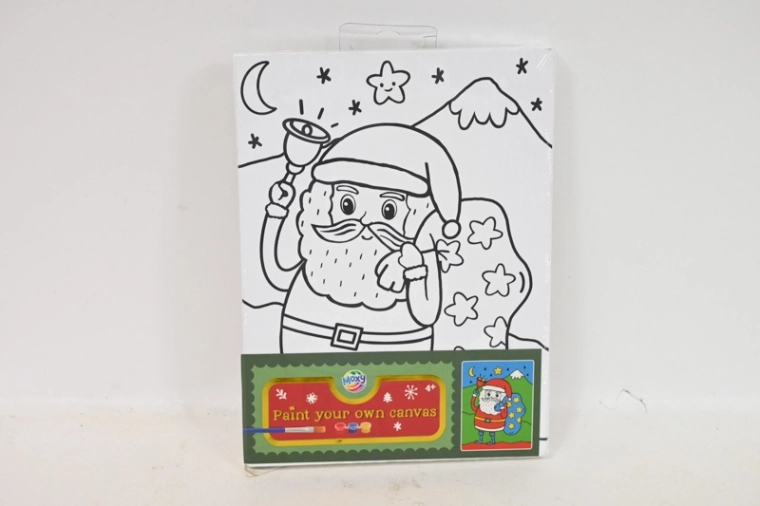 CCG vánoční malování na plátně santa claus 20 × 15 cm se štětcem a barvami