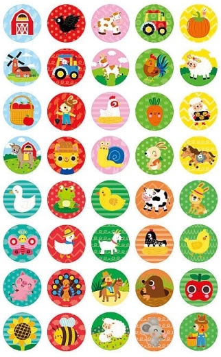 160 samolepek s farmářskými motivy