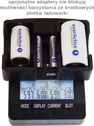 Inteligentní nabíječka EVERACTIVE NC-3000 pro AA/AAA s podporou C/D (s adaptérem)