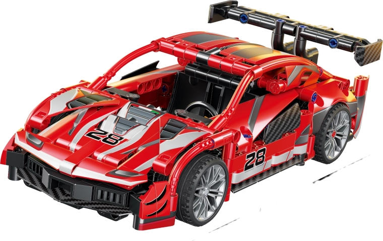 Stavebnice červené auto 23,6 cm