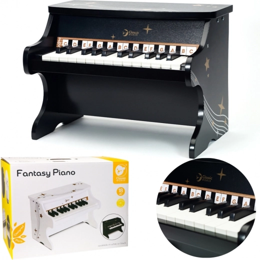 Dětské pianino Classic World – černé dřevěné