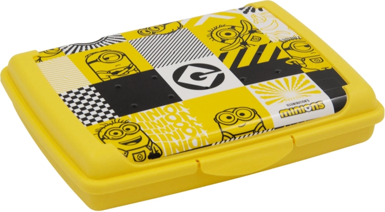 Svačinový box Minions žlutý 17 × 13 × 3,5 cm