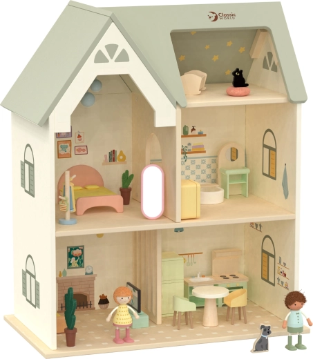 Dřevěný domeček pro panenky Cozy Cottage s nábytkem
