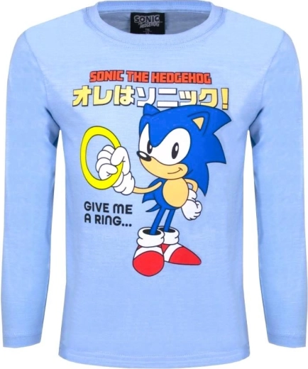 Světle modré bavlněné triko Sonic – Velikost: 104