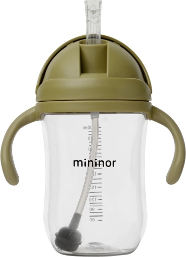 Mininor lahev s brčkem Tritan 330 ml moss green