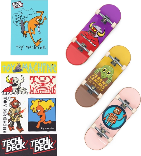 Tři fingerboardy Toy Machine v balení