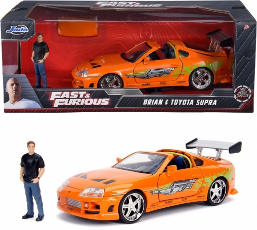 Model auta Fast & Furious Toyota Supra 1/24 s figurkou
