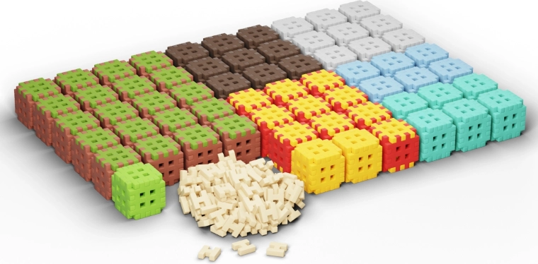502 dílků a 124 spojek pro velké 3D stavby